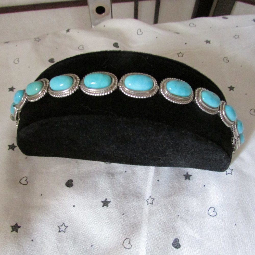 Blue turquoise line Bracelet - Picture 8 of 8